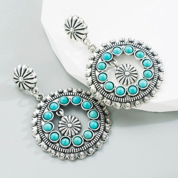 Southwestern Turquoise Earrings NWT  - Picture 2 of 4